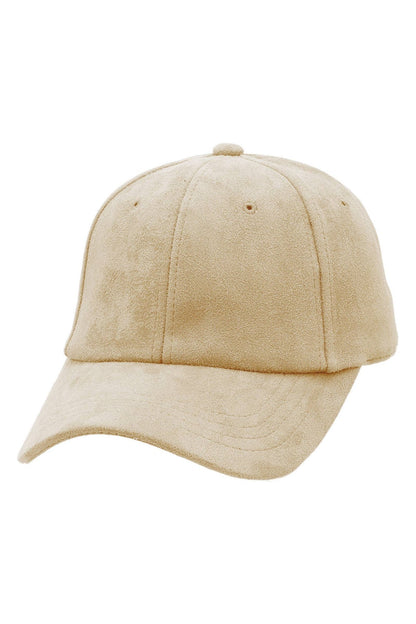 Premium Vegan Suede Strap-back Baseball Cap BEIGE