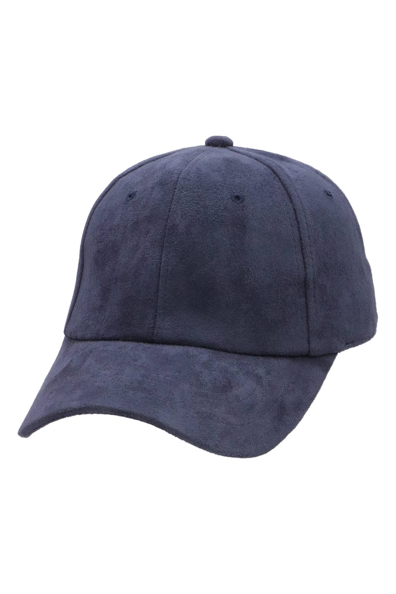 Premium Vegan Suede Strap-back Baseball Cap NAVY BLUE