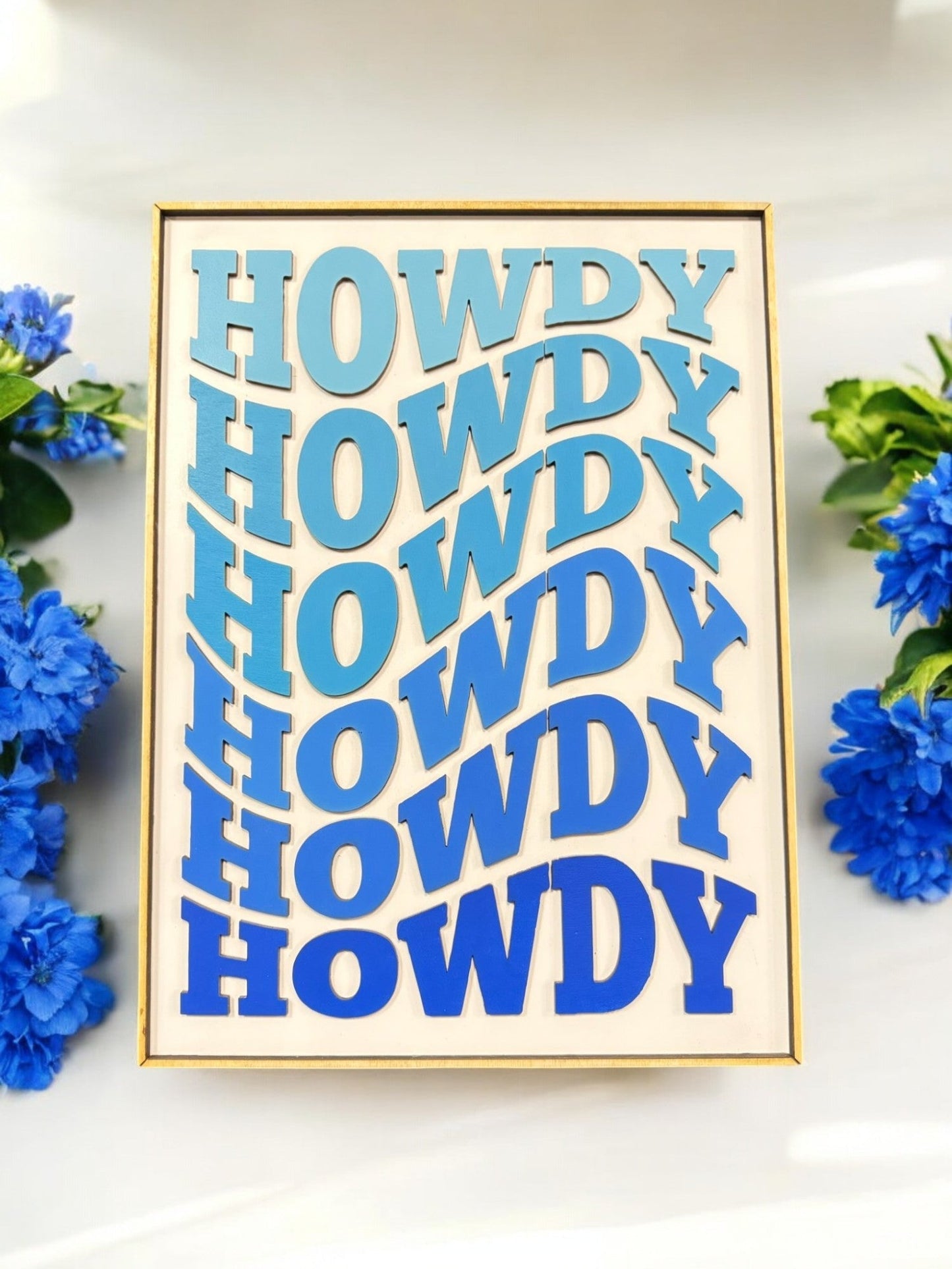 Preppy Blue Girly Wall Art, Western Decor with Four Fun Options, Great Gift for Cowgirl Lover - Nifty Decor & More