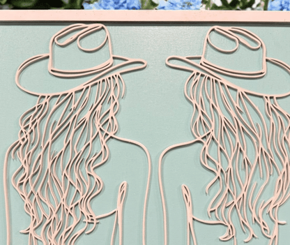 Preppy Blue Girly Wall Art, Western Decor with Four Fun Options, Great Gift for Cowgirl Lover - Nifty Decor & More