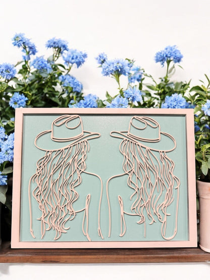 Preppy Blue Girly Wall Art, Western Decor with Four Fun Options, Great Gift for Cowgirl Lover