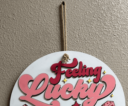 Preppy Pink Feeling Lucky Dice Wall Hanger | Chic Door Decor for Home & Office | Unique Gift Idea Valentine Wall Decor