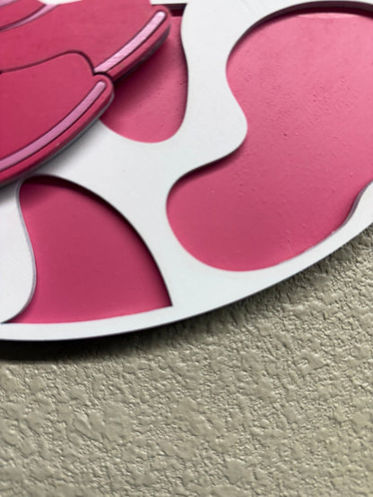 Preppy Pink Howdy Boots Wall Decor | Cute Western Art, Rustic Home Decor, Texas Style, Farmhouse Wall Art, Gift Idea