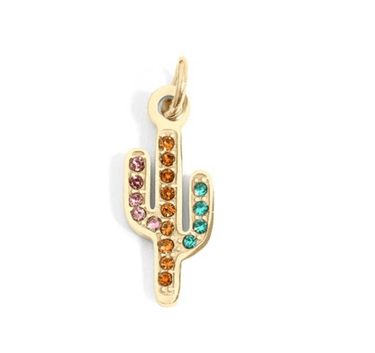 Preppy Western Charms Pendants, 18K gold PVD finish, meaningful gift for her, stylish accessory Coquette Charms Cactus