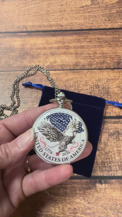 250th Anniversary Patriotic Pocket Watch | UV Printed