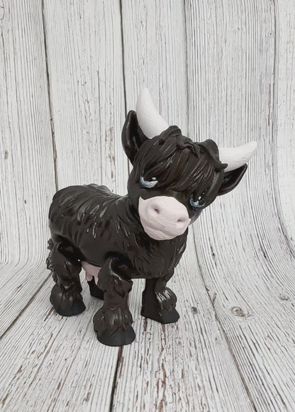 Flexi Highland Cow 3D Printed