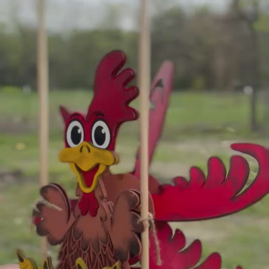 Rooster Windspinner Outdoor Decor