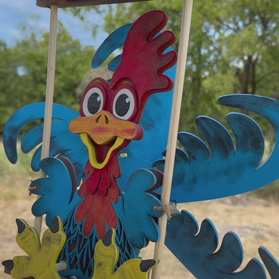 Rooster Windspinner Outdoor Decor