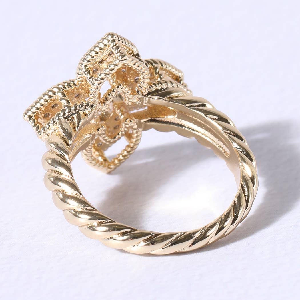 Princess Flower Clover Cubic Zirconia Rings - Nifty Decor & More