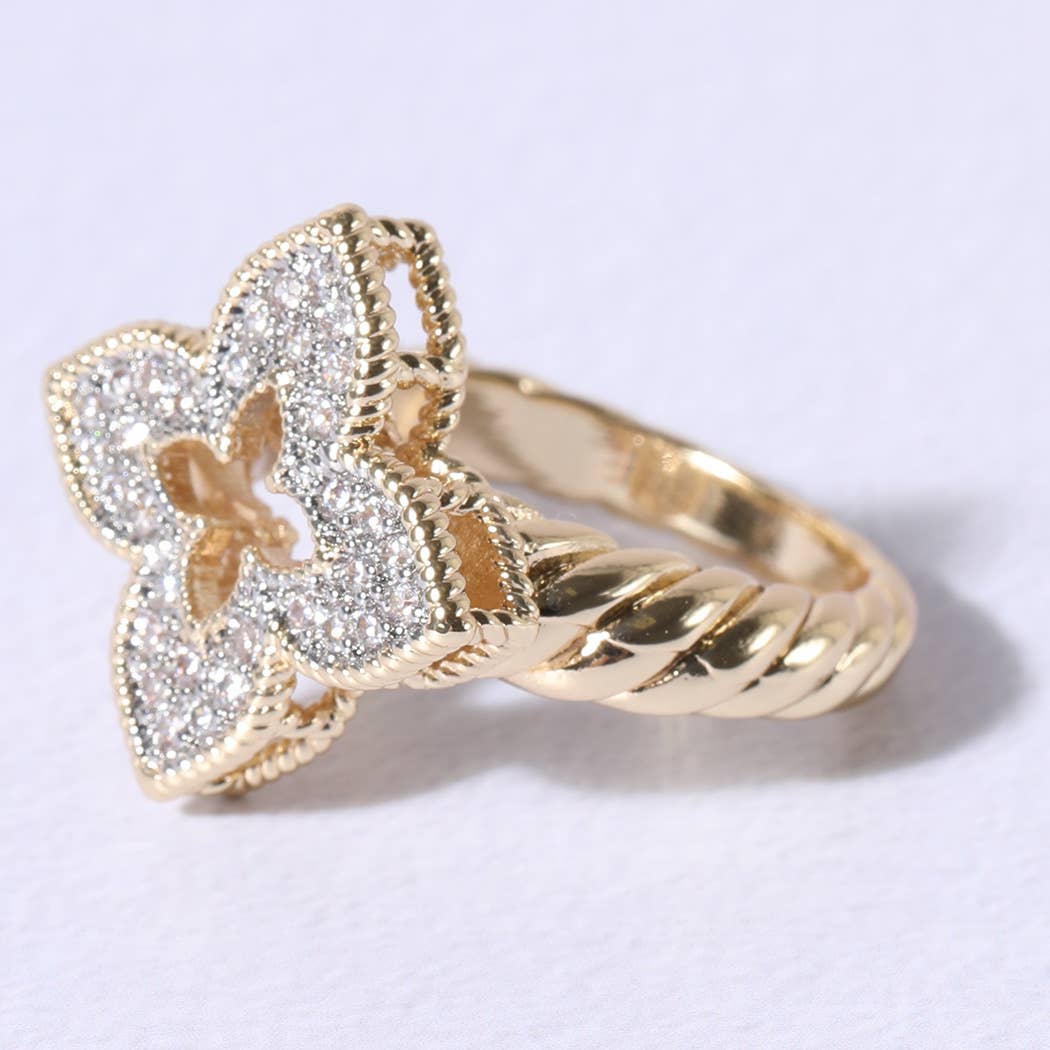 Princess Flower Clover Cubic Zirconia Rings - Nifty Decor & More