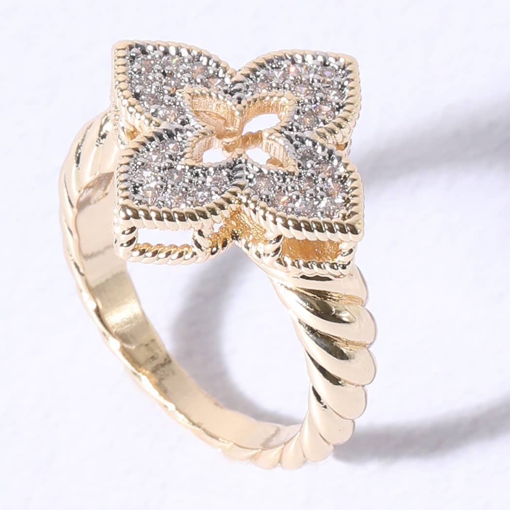 Princess Flower Clover Cubic Zirconia Rings - Nifty Decor & More