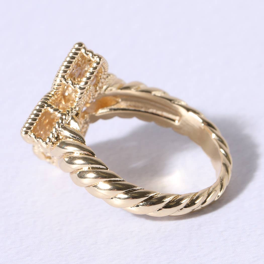 Princess Flower Clover Cubic Zirconia Rings - Nifty Decor & More