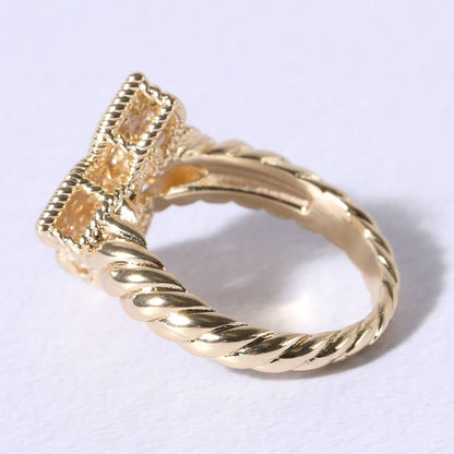 Princess Flower Clover Cubic Zirconia Rings - Nifty Decor & More