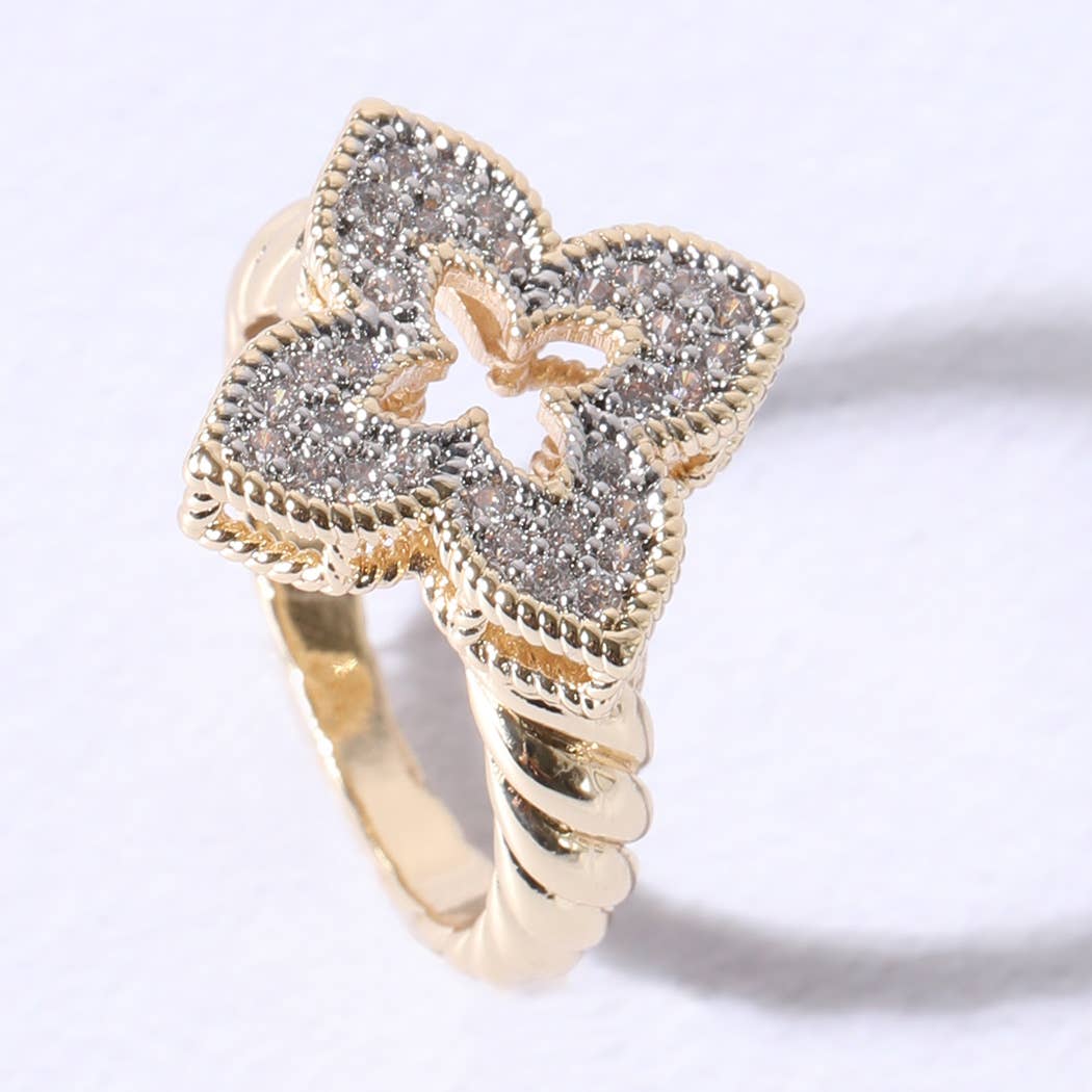 Princess Flower Clover Cubic Zirconia Rings - Nifty Decor & More
