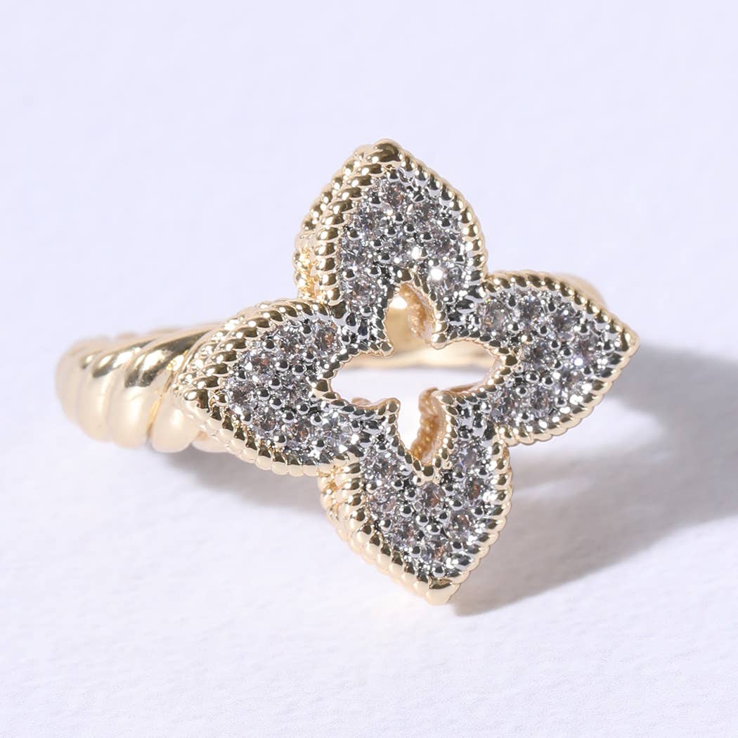 Princess Flower Clover Cubic Zirconia Rings - Nifty Decor & More