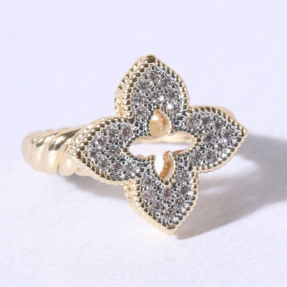 Princess Flower Clover Cubic Zirconia Rings - Nifty Decor & More
