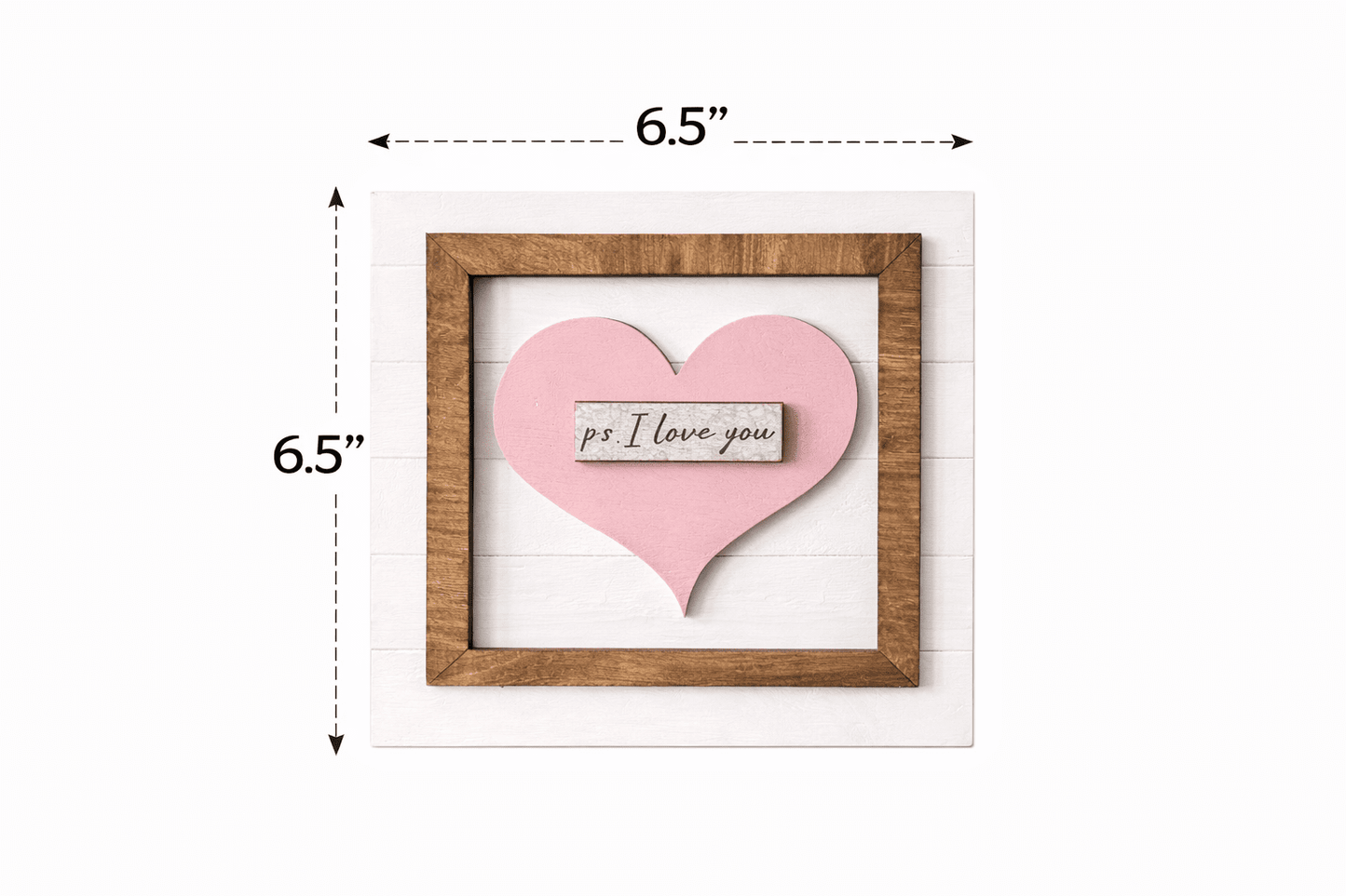 P.S. I Love You Sign, Valentine Wood Sign, Heart Wall Decor, Farmhouse Love Sign, Romantic Home Decor, Anniversary Gift, Pink Heart Sign - Nifty Decor & More