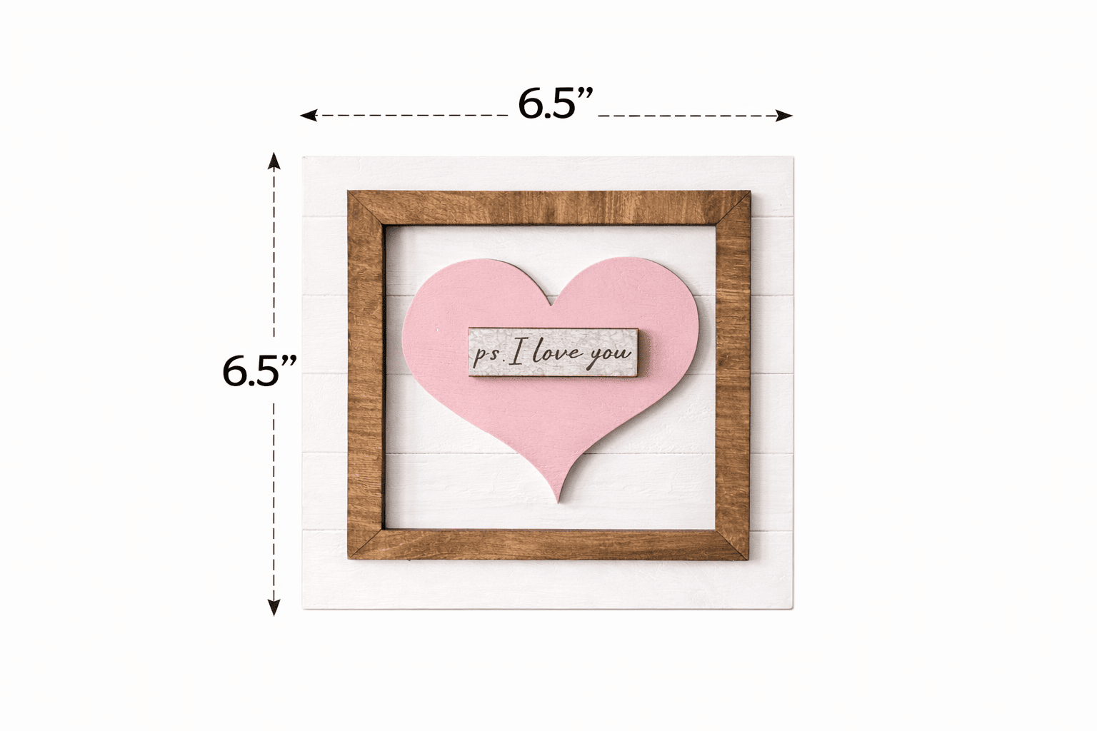 P.S. I Love You Sign, Valentine Wood Sign, Heart Wall Decor, Farmhouse Love Sign, Romantic Home Decor, Anniversary Gift, Pink Heart Sign - Nifty Decor & More
