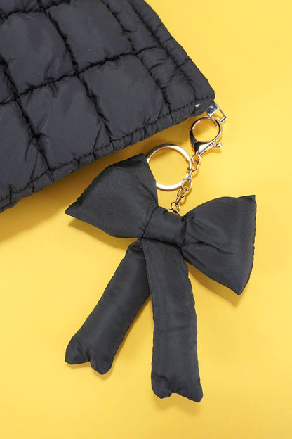 Puffy Bow Ribbon Bag Charm Keychain, Trendy Stylish Accessory for Bags, Gift for Girlfriend or BFF - Nifty Decor & More