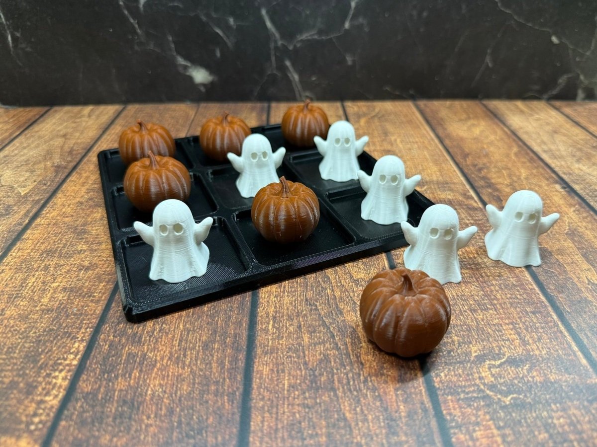 Pumpkin & Ghost Tik-Tac-Toe 3D Printed - Nifty Decor & More