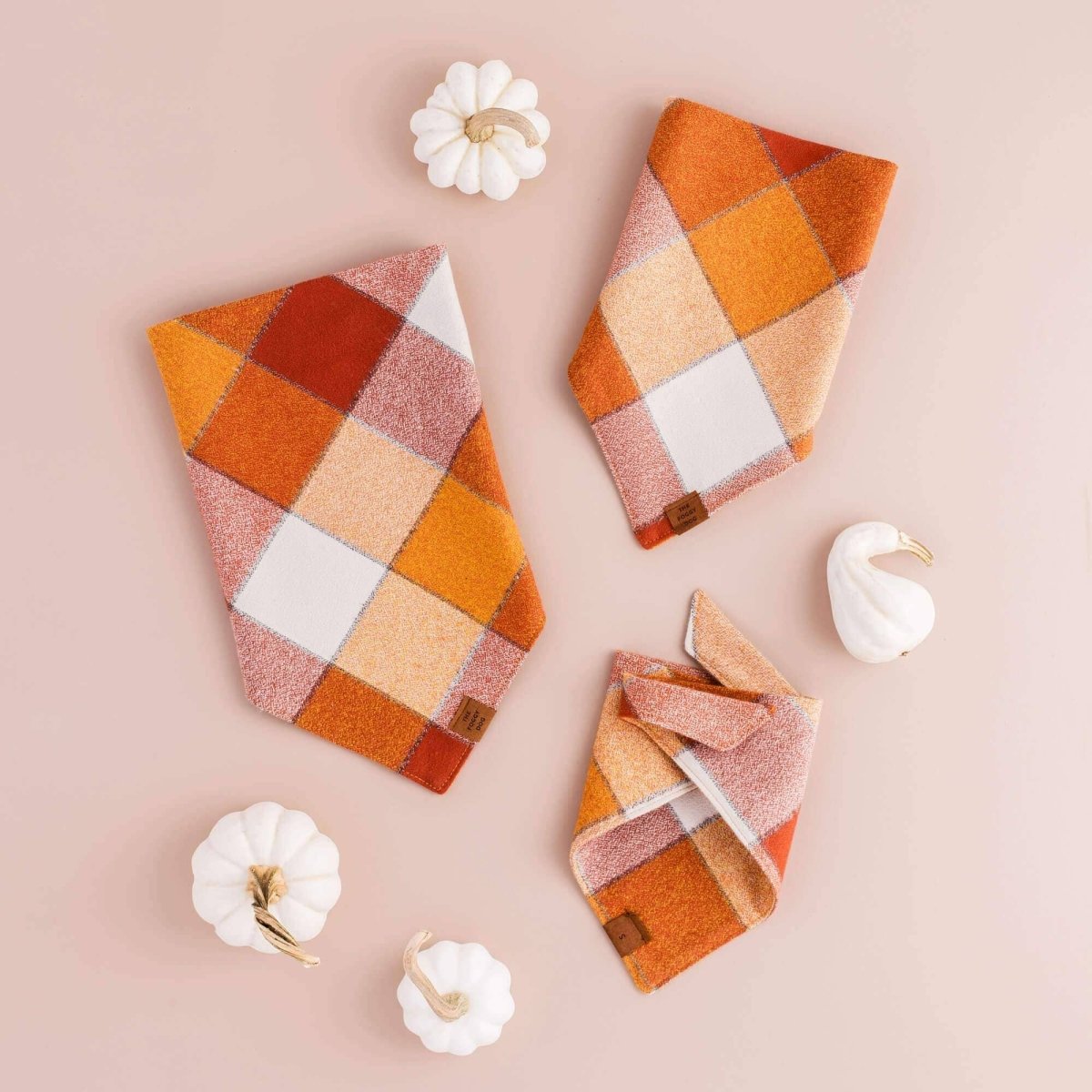 Pumpkin Spice Flannel Fall Dog Bandana - Nifty Decor & More