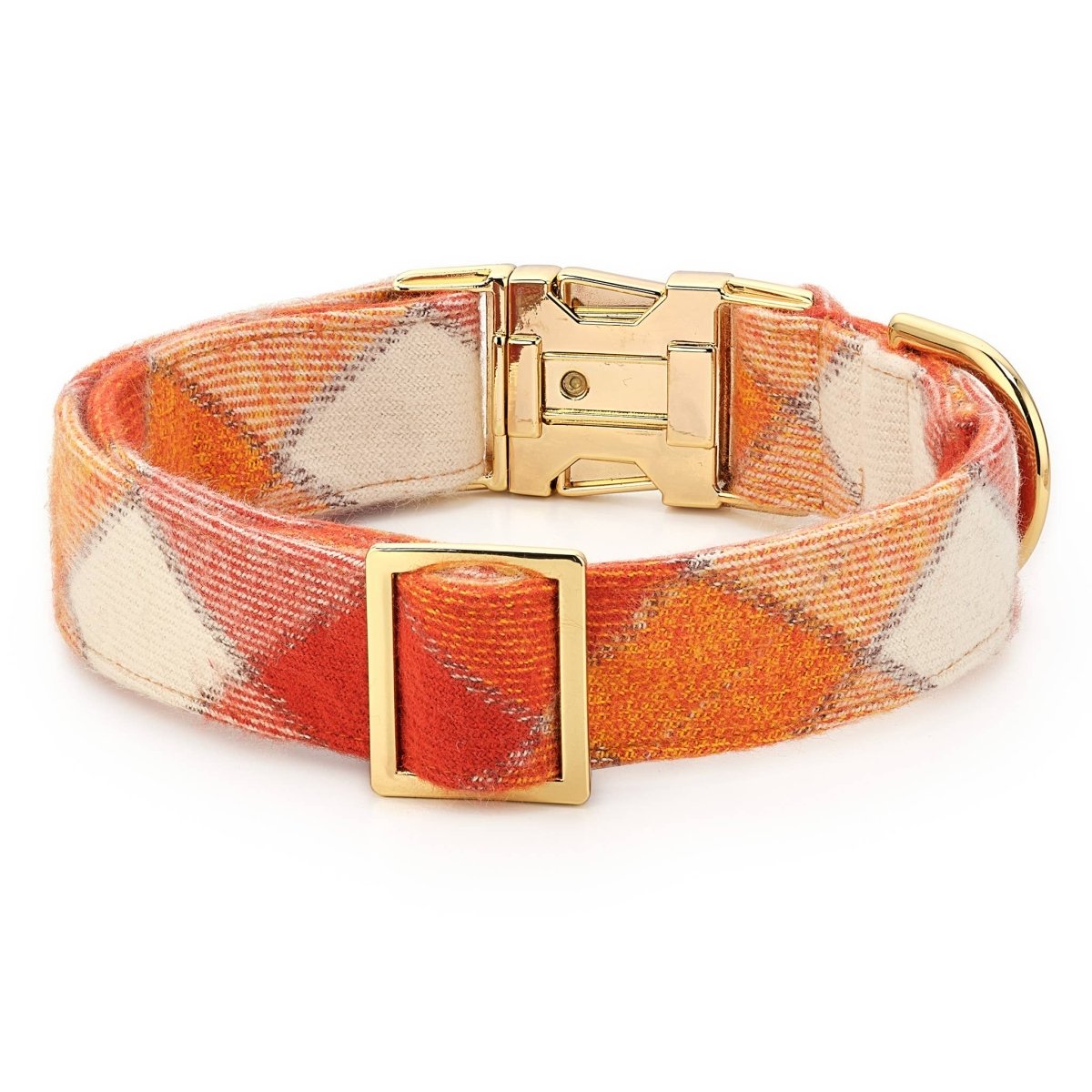 Pumpkin Spice Plaid Flannel Fall Dog Collar - Nifty Decor & More