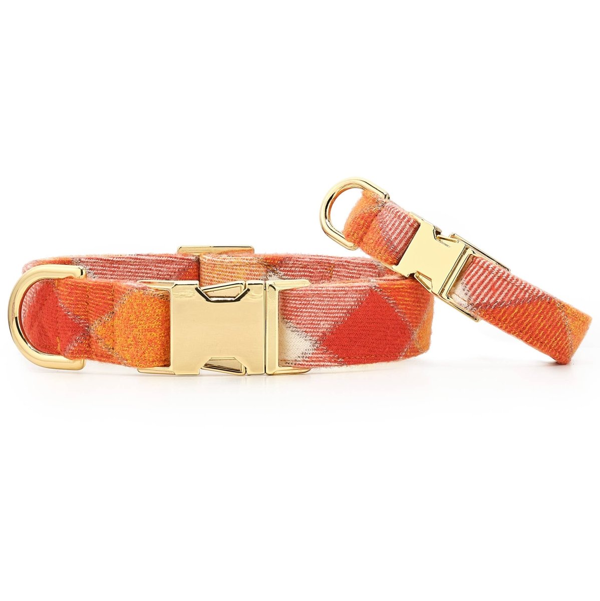 Pumpkin Spice Plaid Flannel Fall Dog Collar - Nifty Decor & More