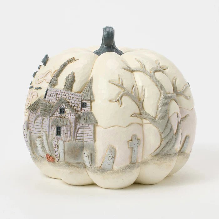 Pumpkin with Bats Flying Fig - Nifty Decor & More