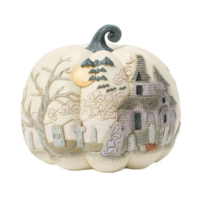 Pumpkin with Bats Flying Fig - Nifty Decor & More