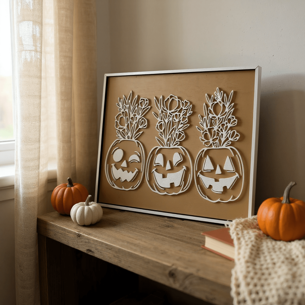 Pumpkins with Flower Tops Halloween Decor - Nifty Decor & More