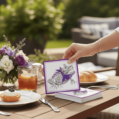 Purple Horned Frog Hometown Pride Cocktail Napkins (20ct) - Nifty Decor & More