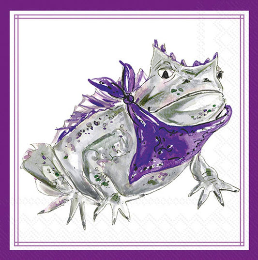 Purple Horned Frog Hometown Pride Paper Cocktail Napkins