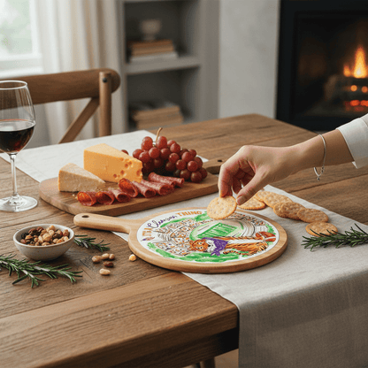 Purple Sitting Tiger Stadium Collegiate Cheese Board - Nifty Decor & More