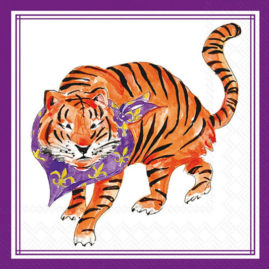 Purple Tiger Hometown Pride Paper Cocktail Napkins 20 Ct