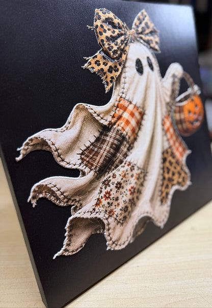 Quilted Patch Work Ghost Frame - Nifty Decor & More