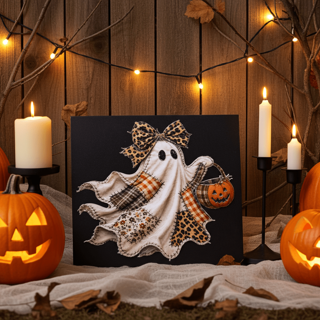 Quilted Patch Work Ghost Frame - Nifty Decor & More