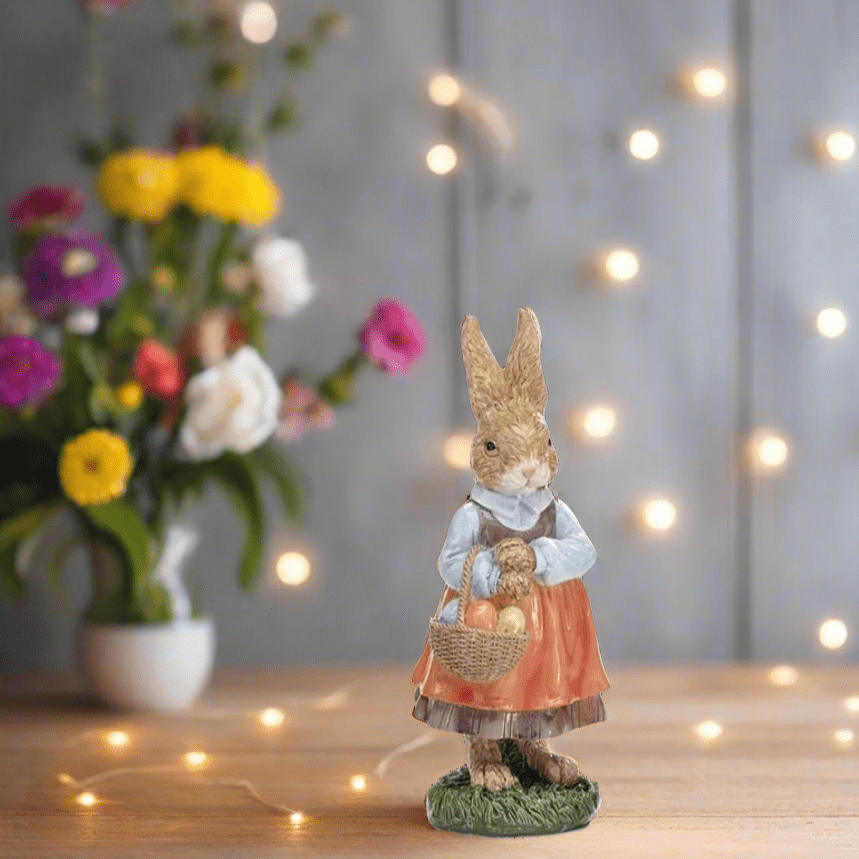 Rabbit Family Figurines – Hand - Painted Resin Bunny Decor (Sold Separately) - Nifty Decor & More
