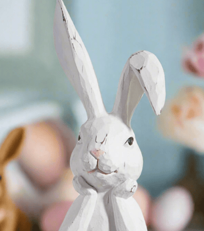 10.25" Thinking Rabbit Bust | Vintage Home Decor Statues | Gifts | Unique Easter Decoration & Collectibles Shelf Sitter