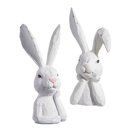 10.25" Thinking Rabbit Bust | Vintage Home Decor Statues | Gifts | Unique Easter Decoration & Collectibles Shelf Sitter