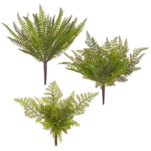 RAZ - 15" Fern Bush - Realistic Artificial Fern Plant, Home Decor, Office Decor, Greenery, Indoor Plants, Floral Arrangement, Housewarming - Nifty Decor & More