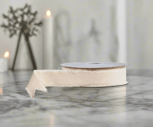 RAZ - 1.5" X 10 Yds Ivory Velvet Ribbon - Nifty Decor & More