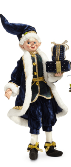 RAZ - 16" Black Watch Elf, Posable Christmas Decor for Winter, Holiday Decoration, Festive Home Accent