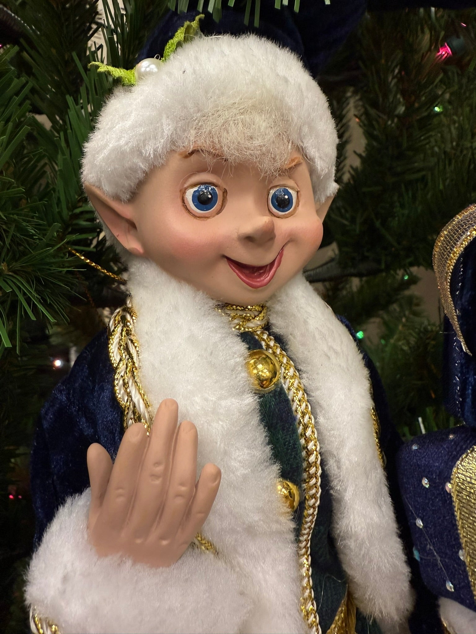 RAZ - 16" Black Watch Elf, Posable Christmas Decor for Winter, Holiday Decoration, Festive Home Accent