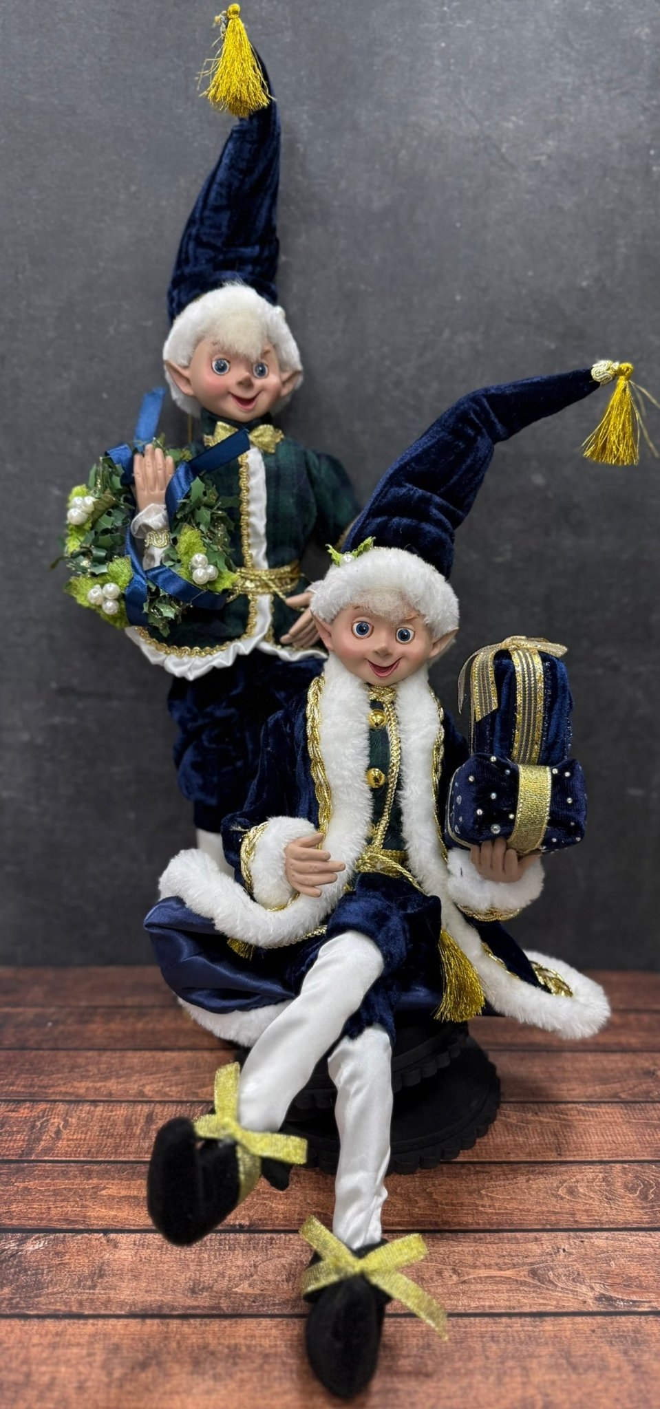 RAZ - 16" Black Watch Elf, Posable Christmas Decor for Winter, Holiday Decoration, Festive Home Accent