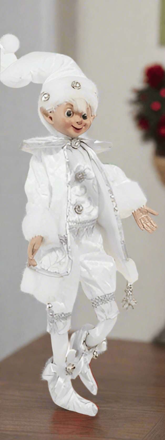 RAZ - 16" Snowflake Elf, Posable Holiday Home Decor, Festive Decoration for Christmas, Cute Elves for Winter Decor - Nifty Decor & More