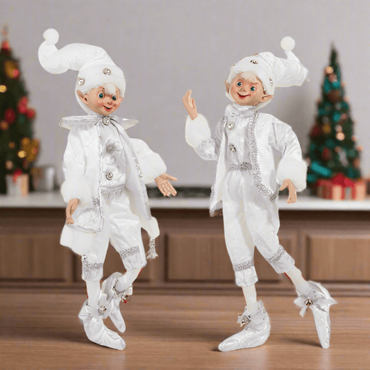 RAZ - 16" Snowflake Elf, Posable Holiday Home Decor, Festive Decoration for Christmas, Cute Elves for Winter Decor - Nifty Decor & More