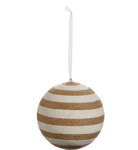 RAZ - 5.5" Stripe Jute Ball Ornament RAZ Collection