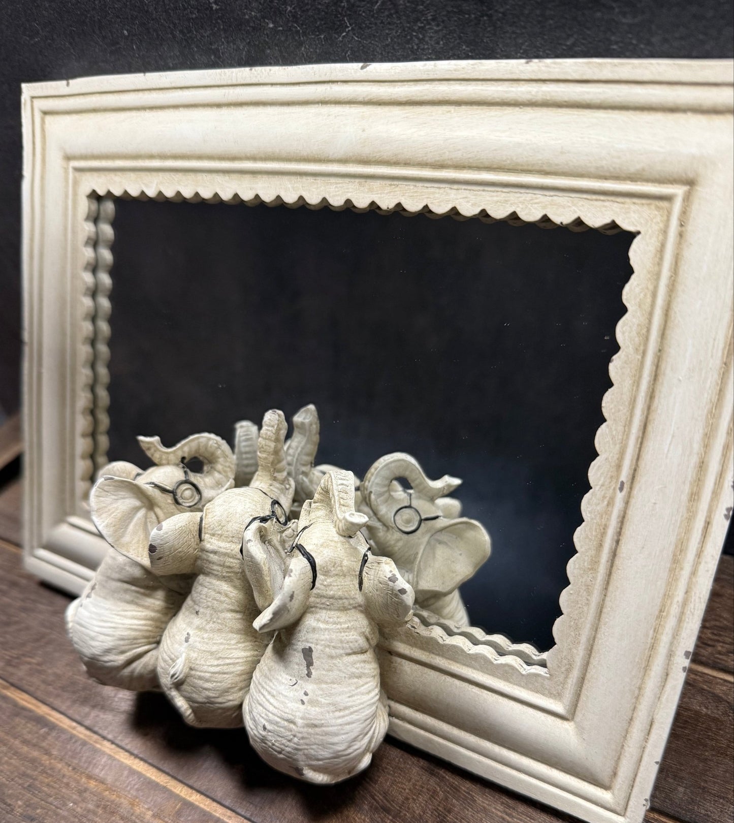 RAZ 8.5" Elephants with Glasses Mirrored Decor, Unique Home Accent, Stylish Elephant Figurine, Chic Art for Animal Lovers animal figurine