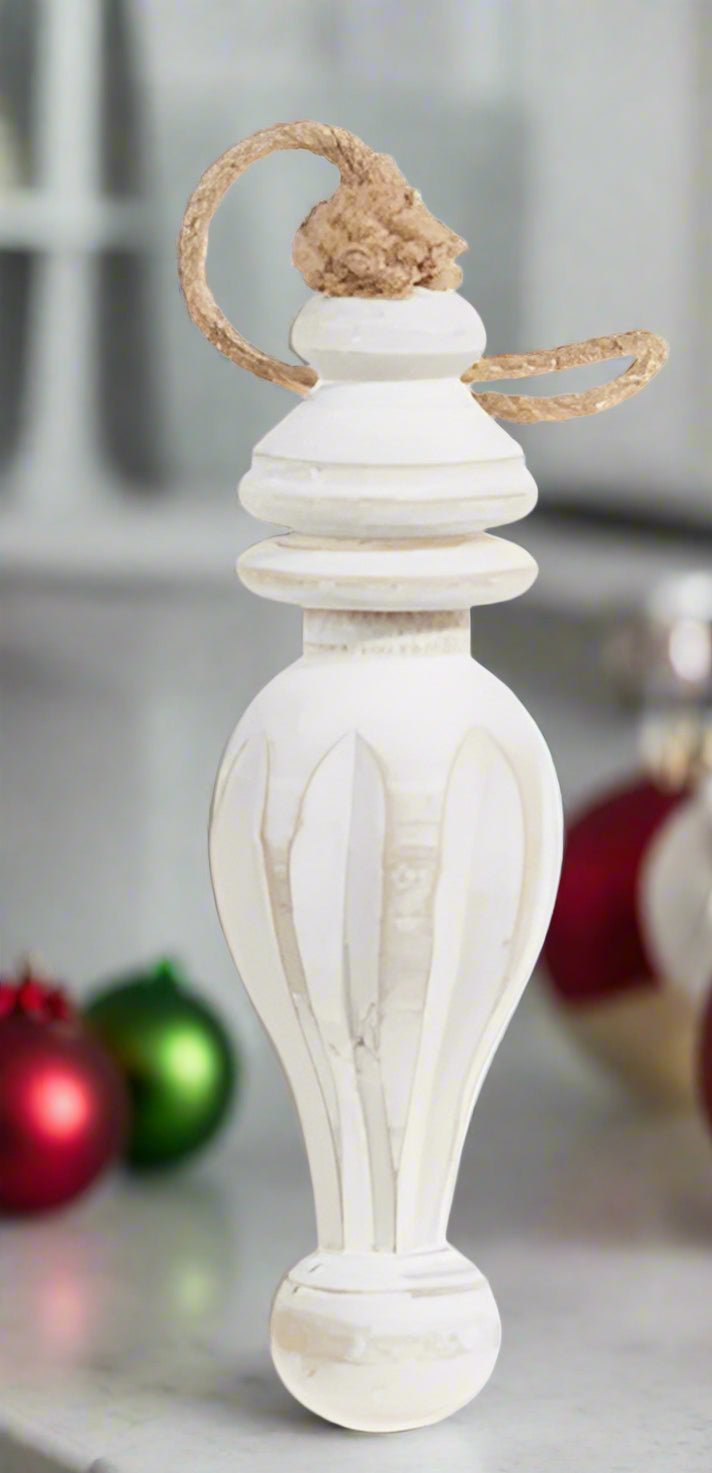 RAZ - 8.75" DISTRESSED WOOD FINIAL ORNAMENTS RAZ Collection Small