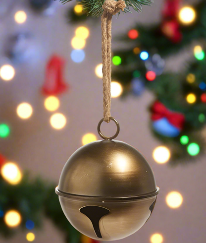 RAZ - 9.5" Antique Gold Jingle Bell Ornament - Nifty Decor & More
